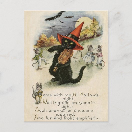 Vintage Halloween Briefkaart (Voorkant)