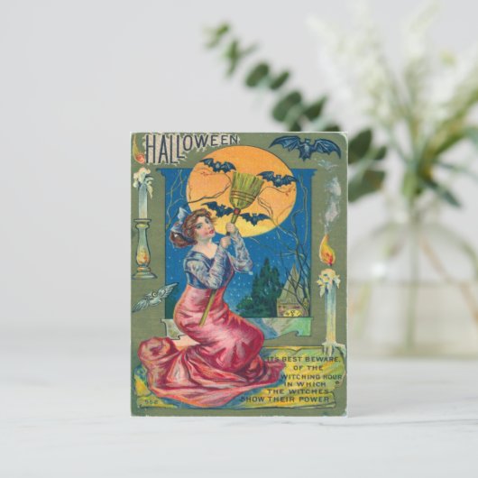 Vintage Halloween Briefkaart (Staand voorkant)