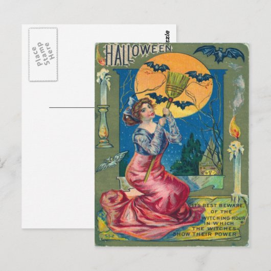 Vintage Halloween Briefkaart (Voorkant / Achterkant)