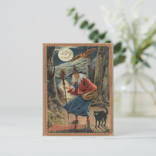 Vintage Halloween Briefkaart (Staand voorkant)