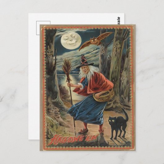 Vintage Halloween Briefkaart (Voorkant / Achterkant)