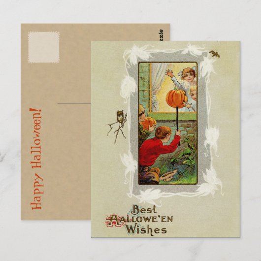 Vintage Halloween Briefkaart (Voorkant / Achterkant)