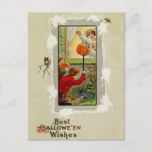 Vintage Halloween Briefkaart (Voorkant)