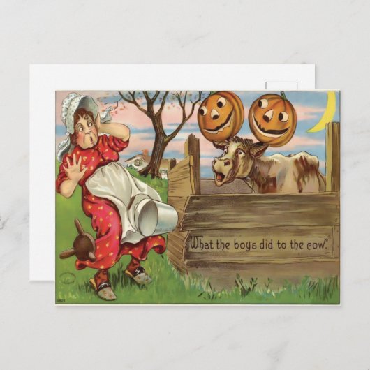 Vintage Halloween Briefkaart (Voorkant / Achterkant)