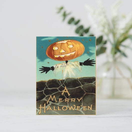 Vintage Halloween Briefkaart (Staand voorkant)