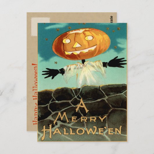 Vintage Halloween Briefkaart (Voorkant / Achterkant)