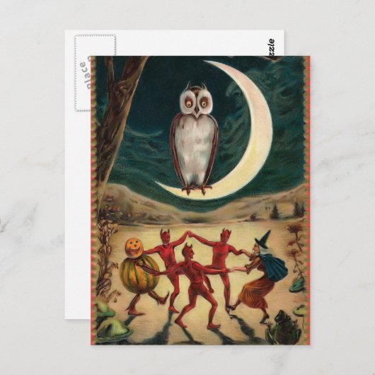 Vintage Halloween Briefkaart (Voorkant / Achterkant)