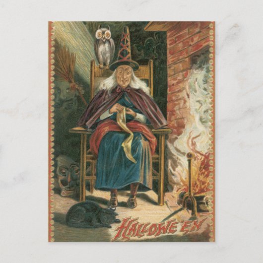 Vintage Halloween Briefkaart (Voorkant)