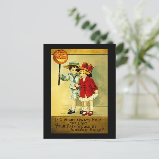 Vintage Halloween Briefkaart (Staand voorkant)