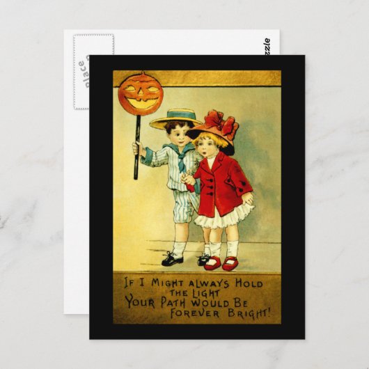 Vintage Halloween Briefkaart (Voorkant / Achterkant)