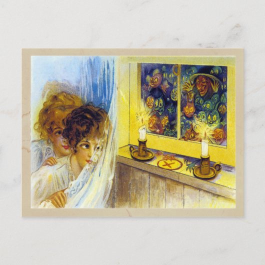 Vintage Halloween Briefkaart (Voorkant)