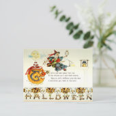 Vintage Halloween Briefkaart (Staand voorkant)