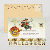Vintage Halloween Briefkaart (Voorkant / Achterkant)