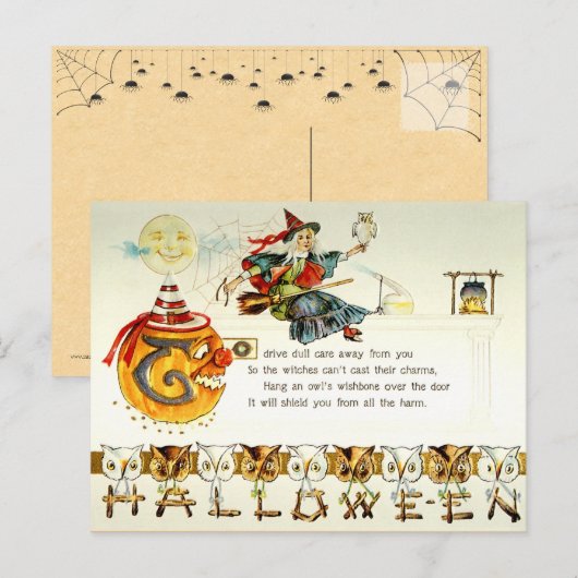 Vintage Halloween Briefkaart (Voorkant / Achterkant)