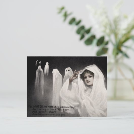 Vintage Halloween Briefkaart (Staand voorkant)