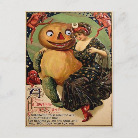 Vintage Halloween Briefkaart (Voorkant)