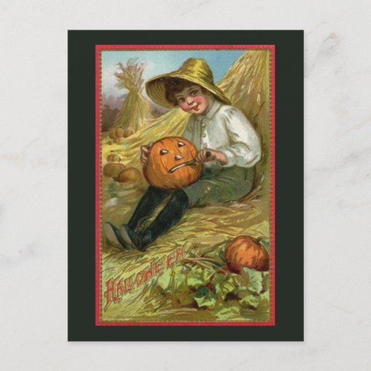 Vintage Halloween Briefkaart (Voorkant)