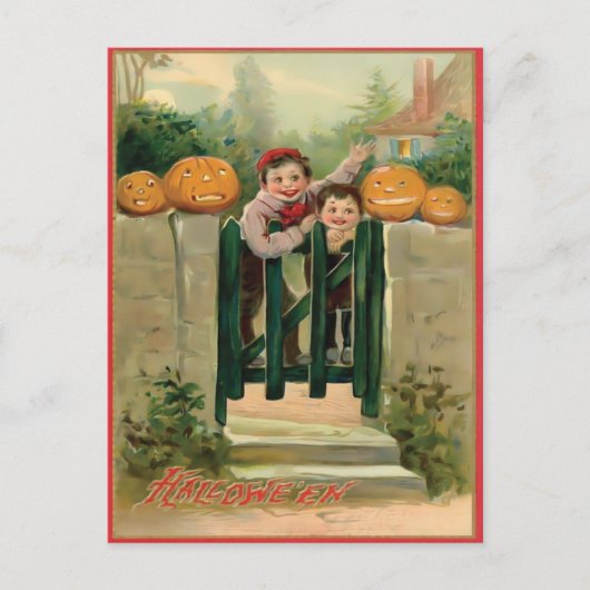 Vintage Halloween Briefkaart (Voorkant)