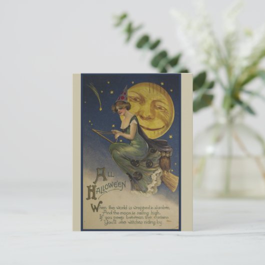 Vintage Halloween Briefkaart (Staand voorkant)