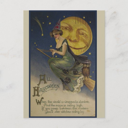 Vintage Halloween Briefkaart (Voorkant)