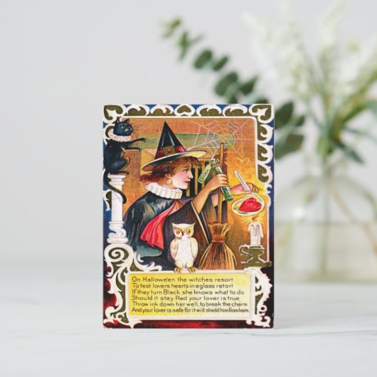 Vintage Halloween Briefkaart (Staand voorkant)