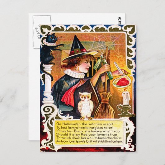 Vintage Halloween Briefkaart (Voorkant / Achterkant)