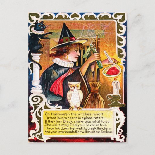 Vintage Halloween Briefkaart (Voorkant)