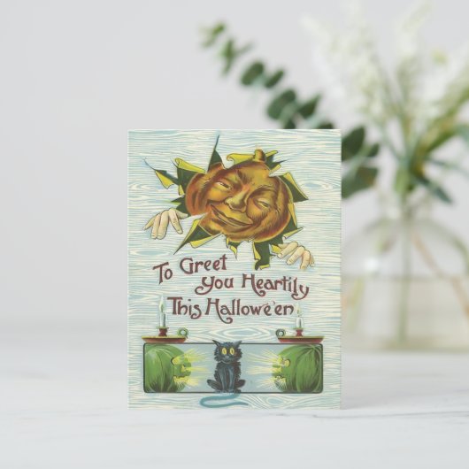 Vintage Halloween Briefkaart (Staand voorkant)