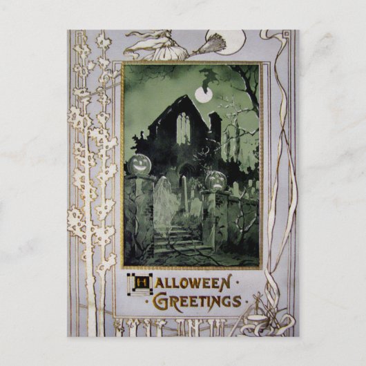 Vintage Halloween Briefkaart (Voorkant)