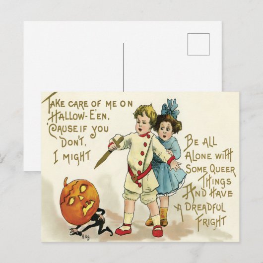Vintage Halloween Briefkaart (Voorkant / Achterkant)