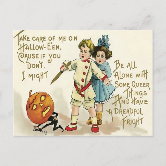 Vintage Halloween Briefkaart (Voorkant)