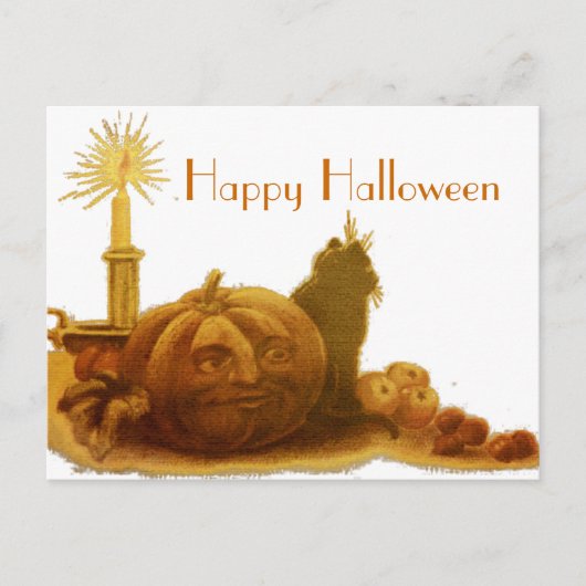 Vintage Halloween Briefkaart (Voorkant)