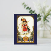 Vintage Halloween Briefkaart (Staand voorkant)