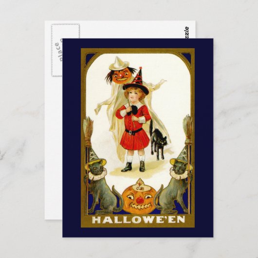 Vintage Halloween Briefkaart (Voorkant / Achterkant)