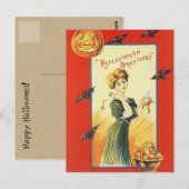 Vintage Halloween Briefkaart (Voorkant / Achterkant)