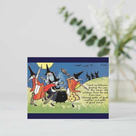 Vintage Halloween Briefkaart (Staand voorkant)