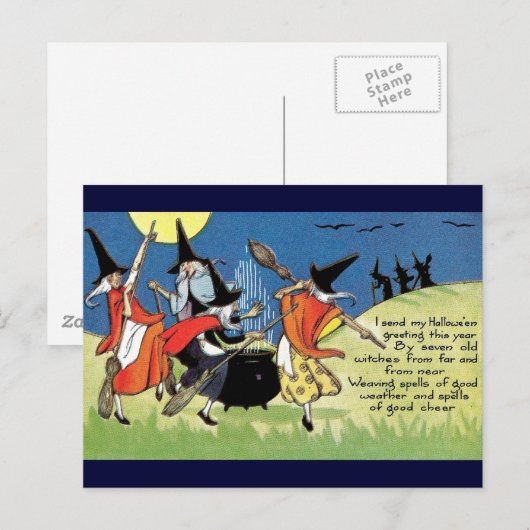 Vintage Halloween Briefkaart (Voorkant / Achterkant)