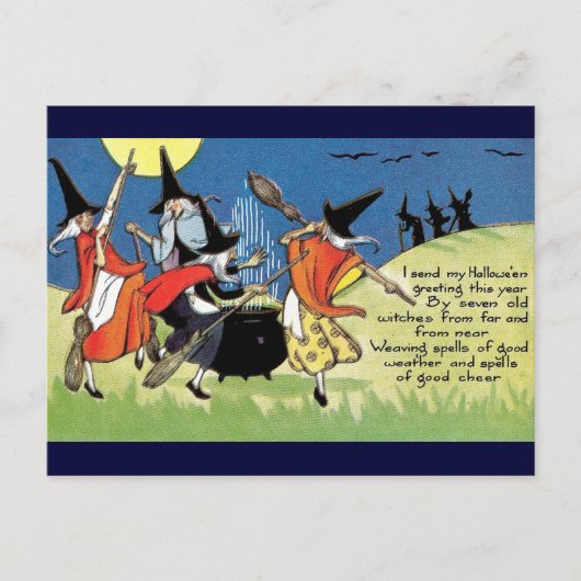 Vintage Halloween Briefkaart (Voorkant)