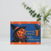 Vintage Halloween Briefkaart (Staand voorkant)