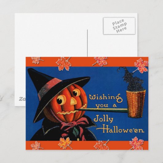 Vintage Halloween Briefkaart (Voorkant / Achterkant)
