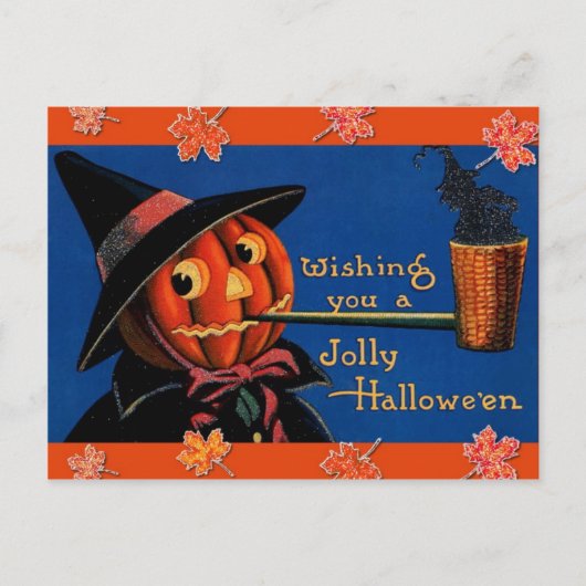 Vintage Halloween Briefkaart (Voorkant)