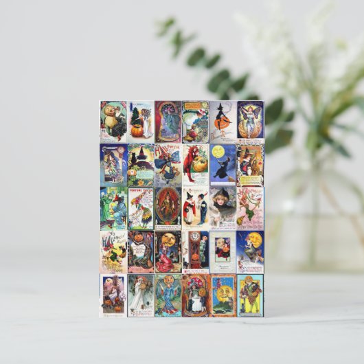 Vintage Halloween Briefkaart (Staand voorkant)