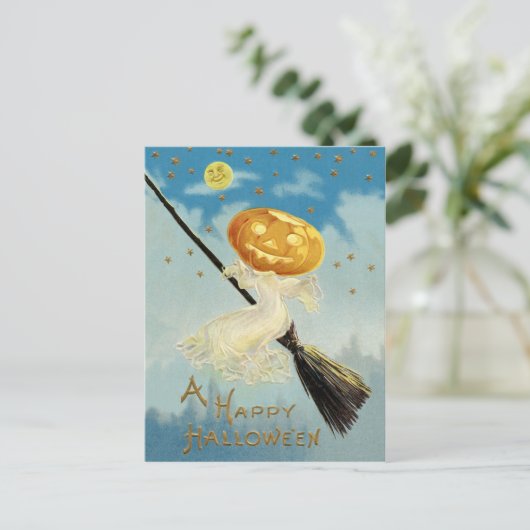Vintage Halloween Briefkaart (Staand voorkant)