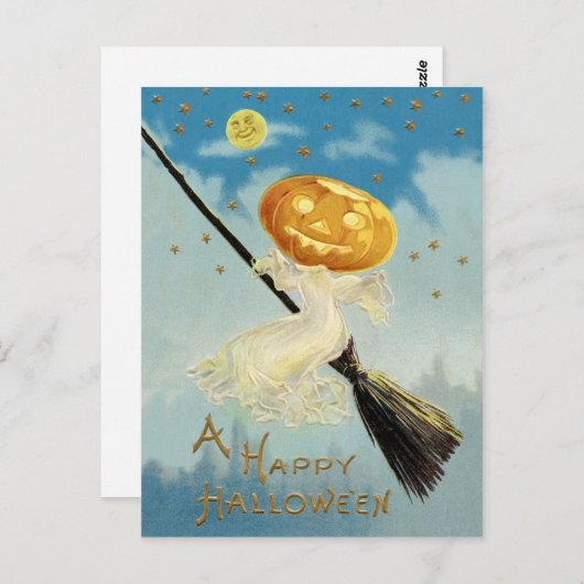 Vintage Halloween Briefkaart (Voorkant / Achterkant)