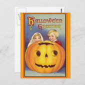Vintage Halloween Briefkaart (Voorkant / Achterkant)