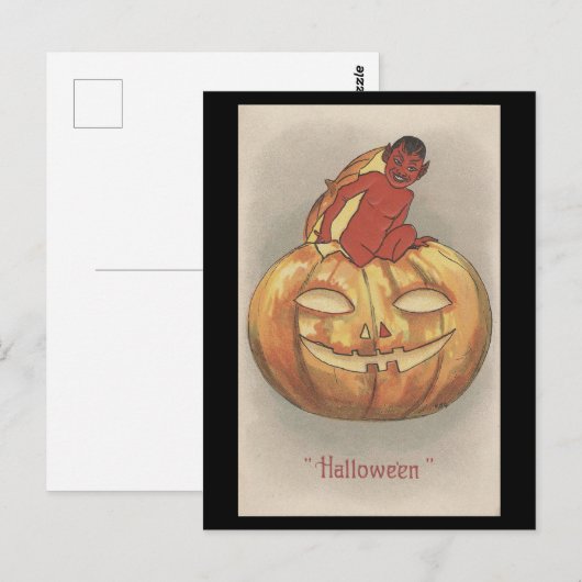 Vintage Halloween Briefkaart (Voorkant / Achterkant)