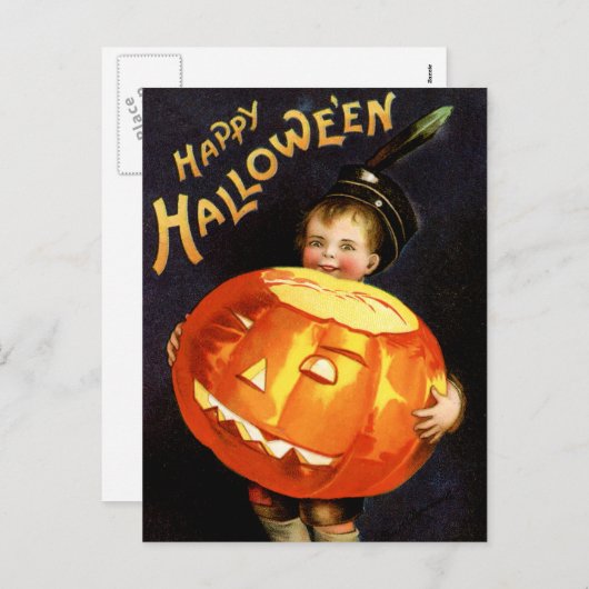 Vintage Halloween Briefkaart (Voorkant / Achterkant)