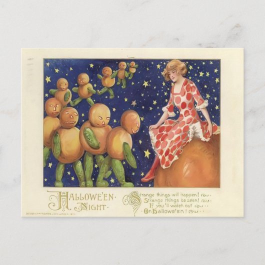 Vintage Halloween Briefkaart (Voorkant)