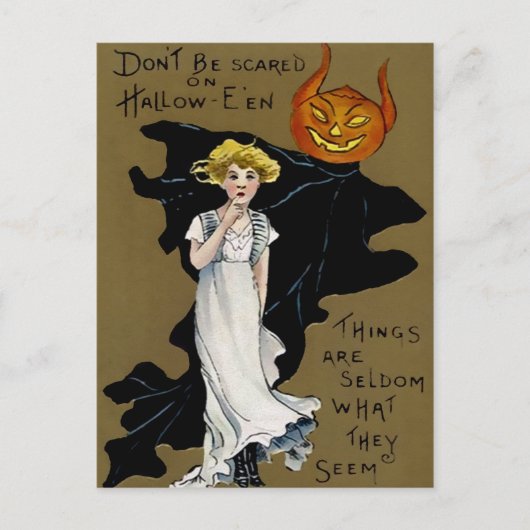 Vintage Halloween Briefkaart (Voorkant)