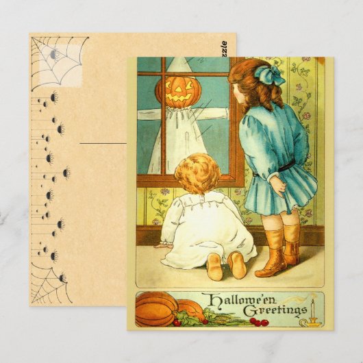 Vintage Halloween Briefkaart (Voorkant / Achterkant)